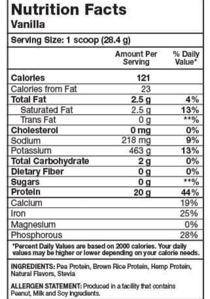 "MVP PROTEIN" "VEGAN VANILLA" (Plant Based) Protein Powder