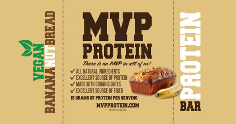 MVP PROTEIN-"VEGAN BANANA NUT BREAD" Protein Bar