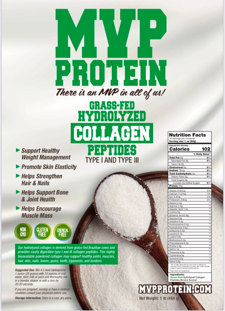 MVP PROTEIN-Grass-Fed Hydrolyzed Collagen Peptides Powder (Type I And Type III)