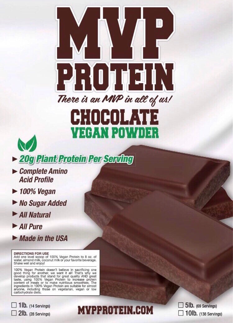 "MVP PROTEIN" "VEGAN CHOCOLATE" (Plant Based) Protein Powder
